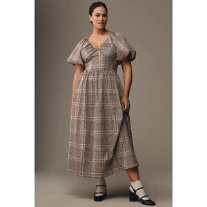 En Saison Charleigh Puff-Sleeve Midi Dress 1X